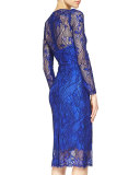 Scalloped Floral Lace Midi Dress