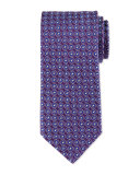 Swirl-Print Silk Tie, Purple