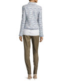 Geo Fil Coupé Scoop-Neck Shell, White