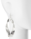 Twisted Rhodium-Plated Hoop Earrings