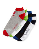 Men's Four-Pair Low-Cut Sock Set, Multi