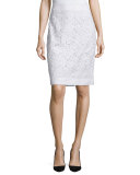 floral lace pencil skirt