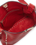 Rockstud Small Flip-Lock Messenger Bag, Red