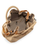 Woven Storm Satchel Bag, Beige