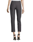 Stretch-Crepe Ankle Pants, Petite