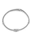 Petite Pavé Labyrinth Single-Loop Bracelet with Diamonds