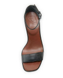 Gabrielle Leather City Sandal, Black