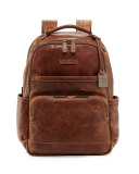 Logan Men's Pull-Up Leather Backpack, Cognac 