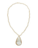 African Horn Teardrop Pendant Necklace 