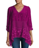 Sash Flare Georgette Tunic, Purple 