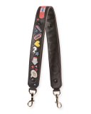 Allover Wink Shoulder Strap for Handbag, Black/Multi