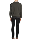 Cashmere Long-Sleeve V-Neck Sweater, Forage