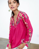 Vanessa Georgette Embroidered Tunic, Plus Size