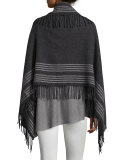 Trattino Wool-Blend Wrap, Charcoal, Petite