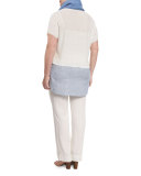 Short-Sleeve Tunic with Shirttail Hem, Plus Size 