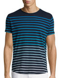 Gradient Stripe Short-Sleeve T-Shirt, Navy
