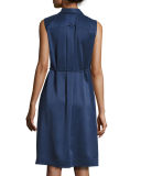 Robinson Sleeveless Silk Shirtdress