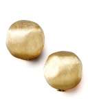 Africa Textured Gold Stud Earrings, Large
