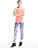 Tuxedo Sheer-Panel Printed Athletic Leggings