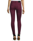 The Icon Faux-Suede Ankle Jeans, Garnet