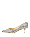 Aza Glitter Kitten-Heel Pump