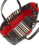 Kerrington Small Striped Tote Bag, Black/White
