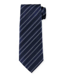 Multi-Striped Silk Tie, Light Blue