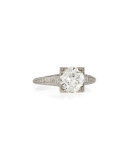 Estate Art Deco Diamond Box Engagement Ring, Size 6