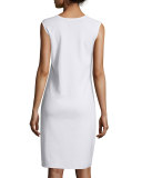 Sleeveless Sheath Tank Dress, White, Petite