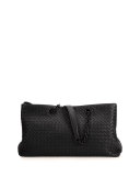 Intrecciato Double Chain Tote Bag, Black