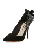 Harmony Suede 3D Butterfly Pump, Black
