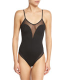 Vanquish Mesh-Panel Performance Bodysuit, Black