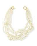 Multi-Strand Pearly Bead Necklace