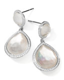 Stella 2-Stone Drop Earrings in Mother-of-Pearl Doublet with Diamonds