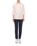 Straight-Leg Pull-On Pants, Deep Blue