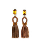 Silk Tassel Drop Earrings