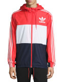 Logo Colorblock Wind-Resistant Track Jacket, Red/Navy/White