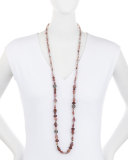 Long Beaded Single-Strand Necklace, Multi