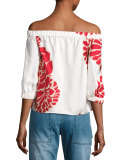 Orla Bloom Off-the-Shoulder Silk Top