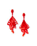 Large Lace Impatiens Flower Drop Earrings