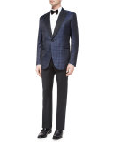 Exaggerated Houndstooth Dinner Jacket, Navy/Black