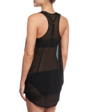 Afterglow 2-in-1 Mesh Tankini & Racerback Swim Top, Black