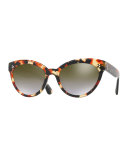 Roella Mirrored Cat-Eye Sunglasses, Red Tortoise