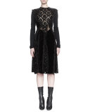 Devore Ruffle-Paneled Dress