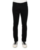 Five-Pocket Slim-Fit Jeans W/Contrast Back, Black/White