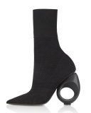 Kimberly Sculpt-Heel Sock Bootie, Black