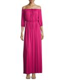 Lorenzia Off-the-Shoulder Maxi Drama Dress 