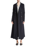Frenton Double-Weave Trenchcoat, Navy