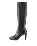 Rumbah Weatherproof Leather Knee Boot, Black