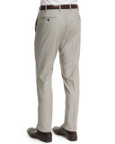 Parker Flat-Front End-On-End Trousers, Light Beige